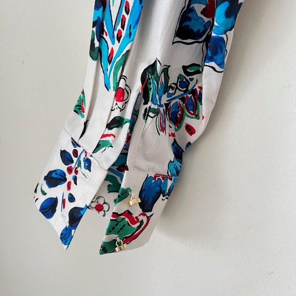 NEW Zara POPLIN Button up Floral Shirt Blouse- Size S OVERSIZED - Picture 14 of 16